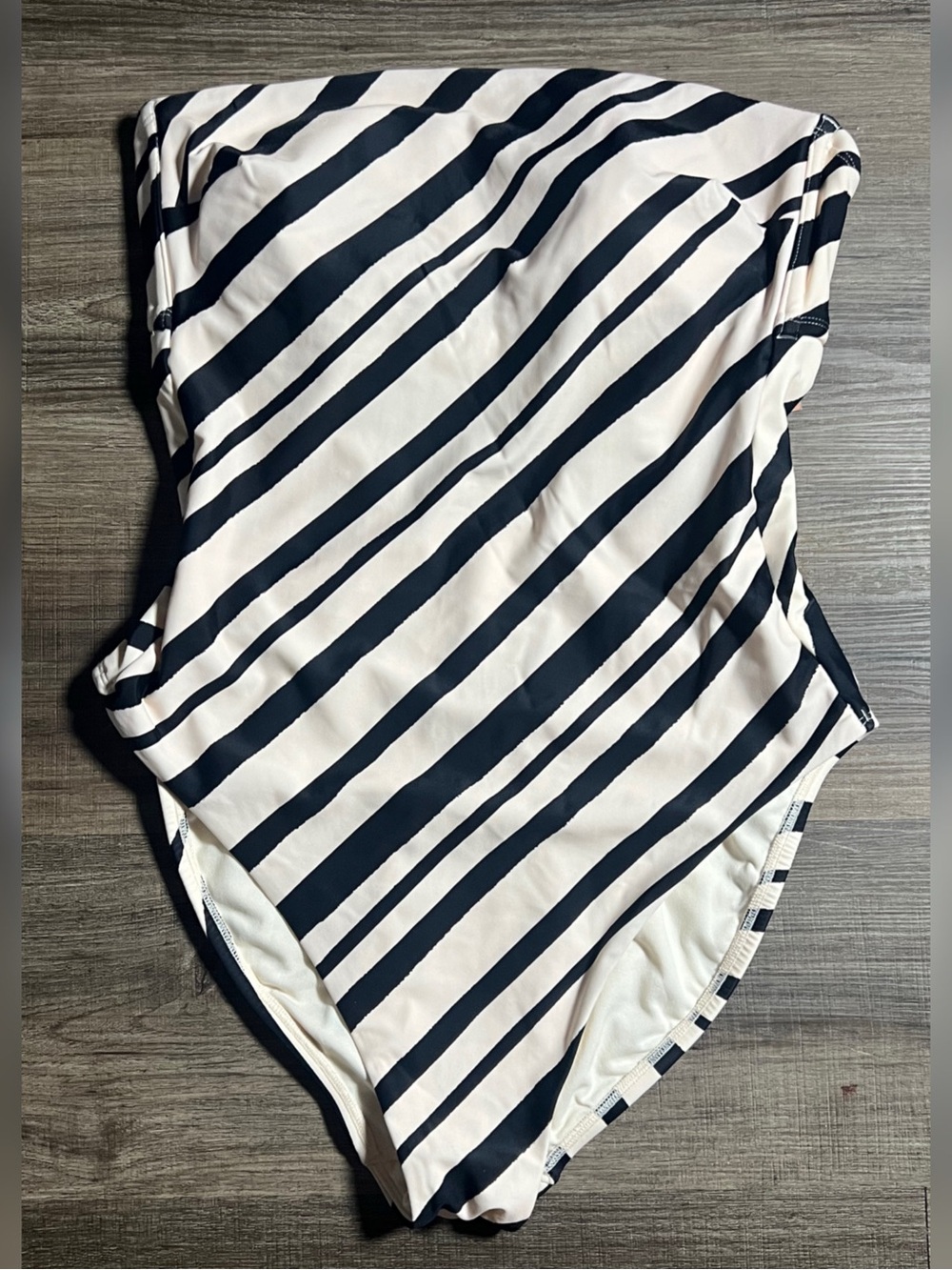 Shade & Shore Striped Strap Strapless One Piece Swim Suit